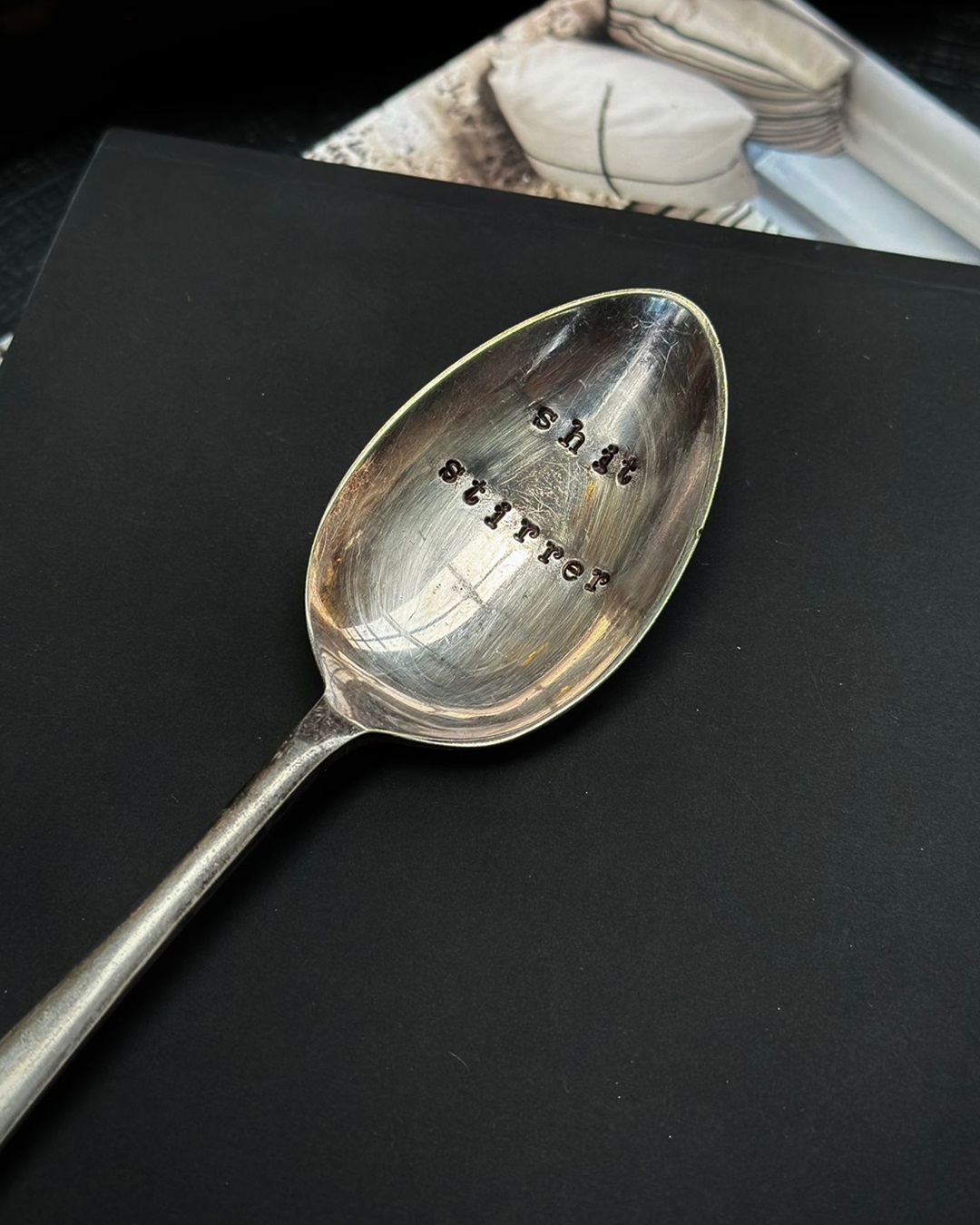 Vintage Silver Spoons Hand Stamped with Funny Quotes