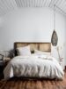 Queen Vintage Stripe Mink Bed Duvet and 2 Euro Pillow Cases
