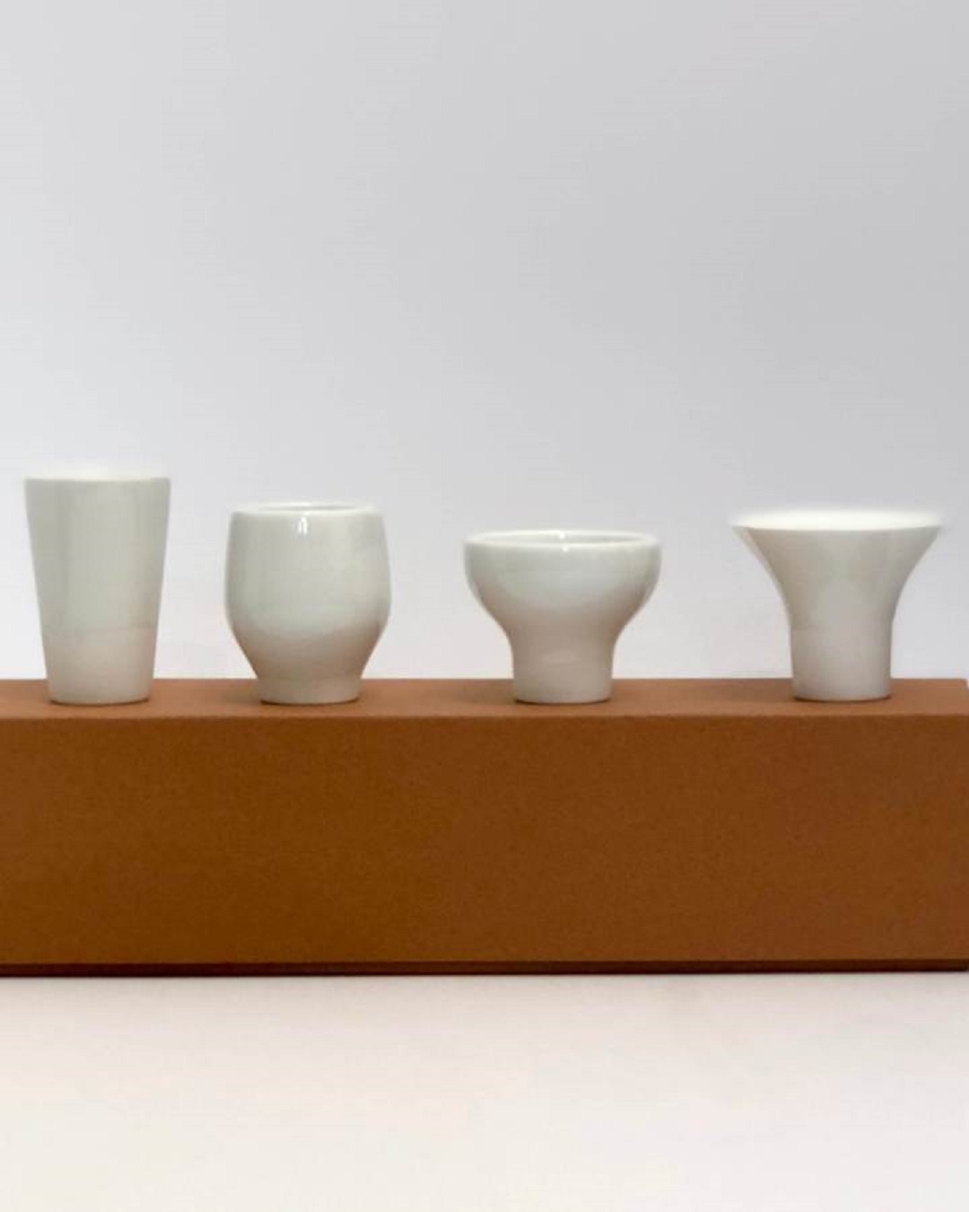 White porcelain sake tasting set