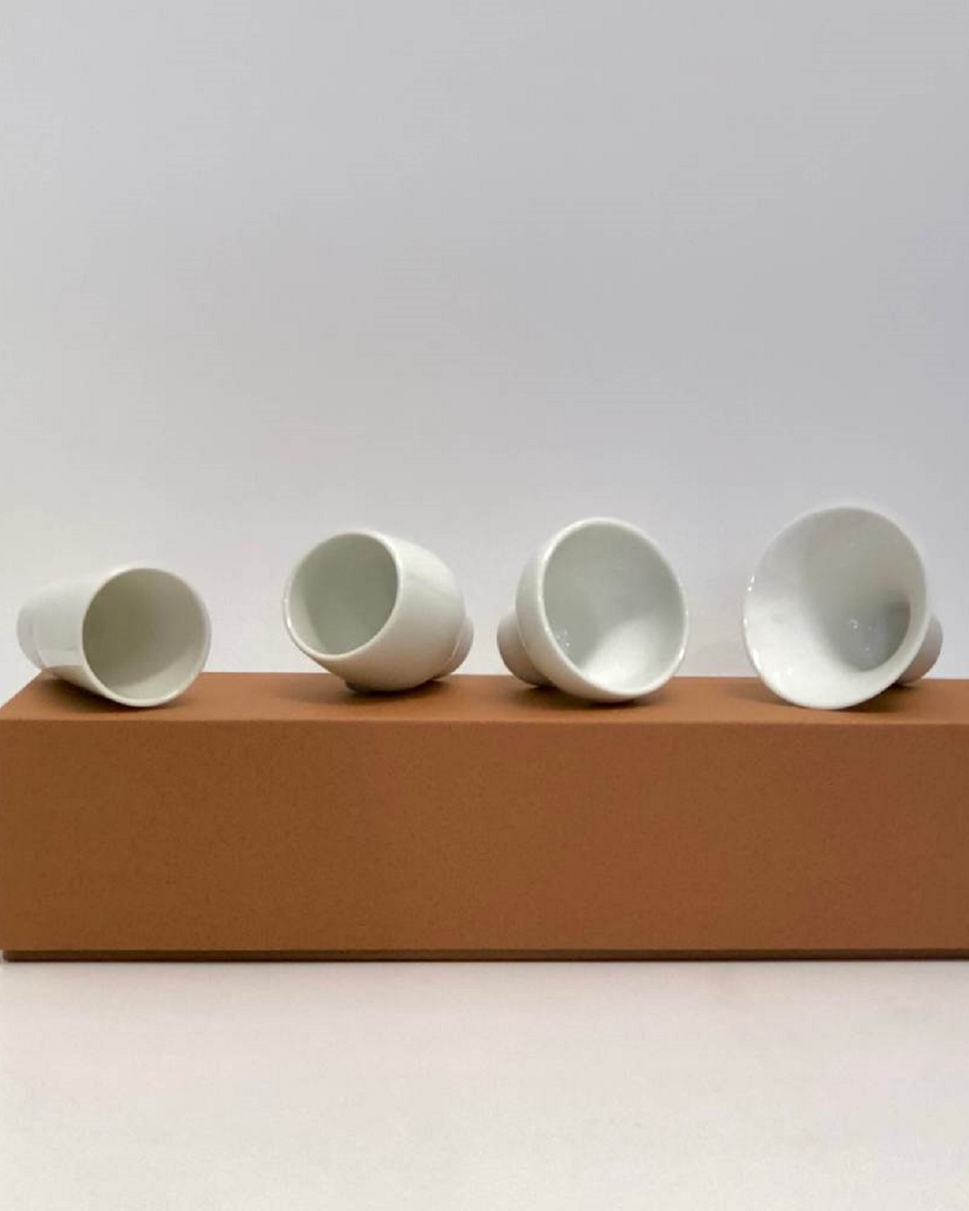 White porcelain sake tasting set